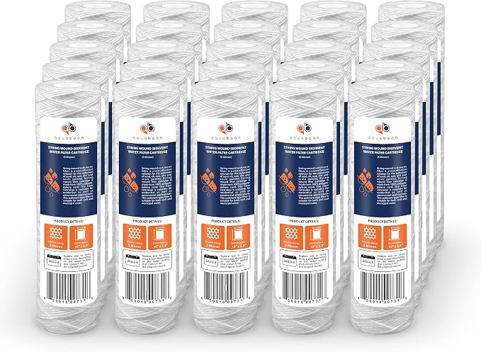 Aquaboon Whole House 5 Micron 10 x 2.5 String Wound Sediment Water Filter by Aquaboon