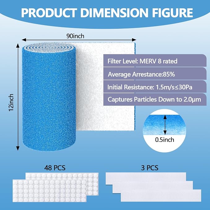 12" x 90" Air Vent Filters, - Image 2