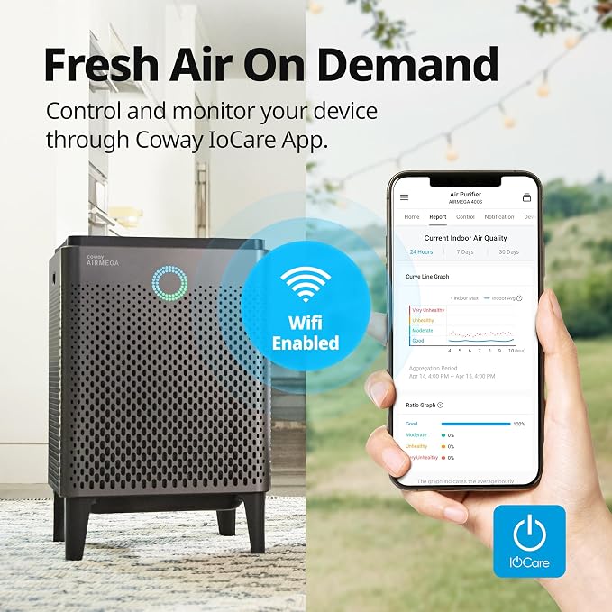 COWAY Air Purifier for Large Room Whole Home Up to 3, HEPA Filter for Smoke - Image 9