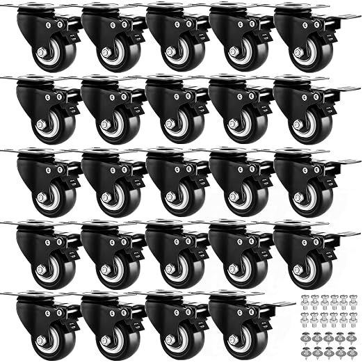 2" Casters Set of 24 Heavy-Duty Industrial Caster Wheels by GcFoir
