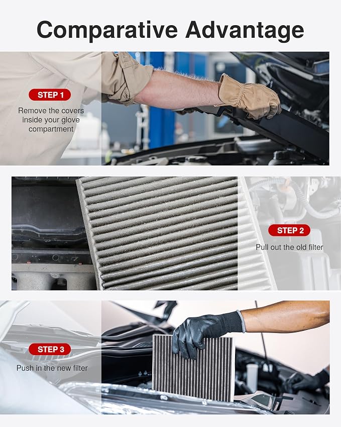 Puroma Cabin Air Filter with Activated Carbon, Replacement - Image 7