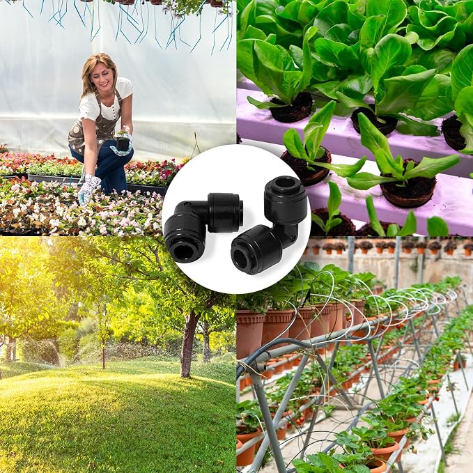 30 Pack Quick Connect 1/4" Drip Irrigation Elbow Coupling Connector, Universal - Image 7