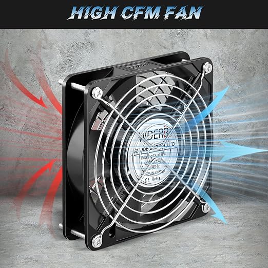 Metal Axial Muffin Fan AC 110V 120V 120mm x 25mm Dual Ball High Performance - Image 4