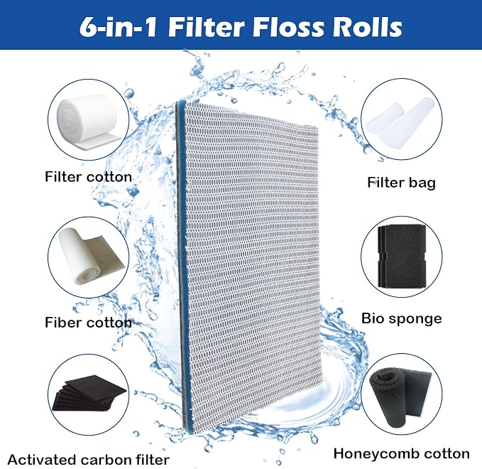 8 Layer Aquarium Filter Media Pad, 15.7 x 11.8 in Washable Cuttable Filters - Image 3