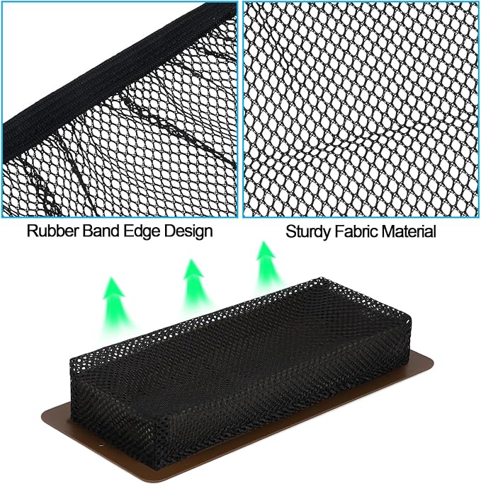 12 PCS Floor Register Traps 4 x 10 Inch Air Vent Filter Mesh Catcher Black Vent - Image 4