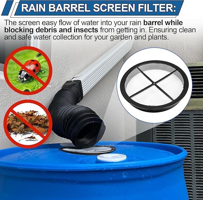 Rain Barrel Screen for Rain Barrel, 6 Inch Rain Barrel Cover for Rain Water - Image 2