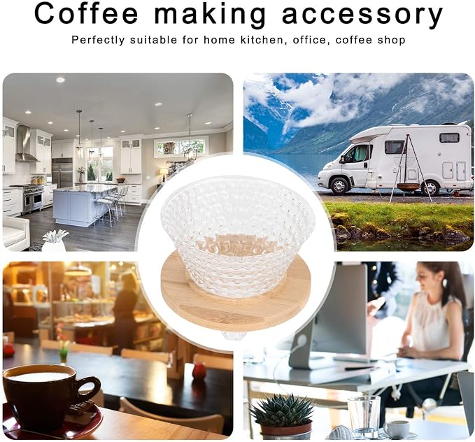 AUNMAS Coffee Dripper Pour Over Filter, Thick Glass Durable Simple Use Even - Image 8