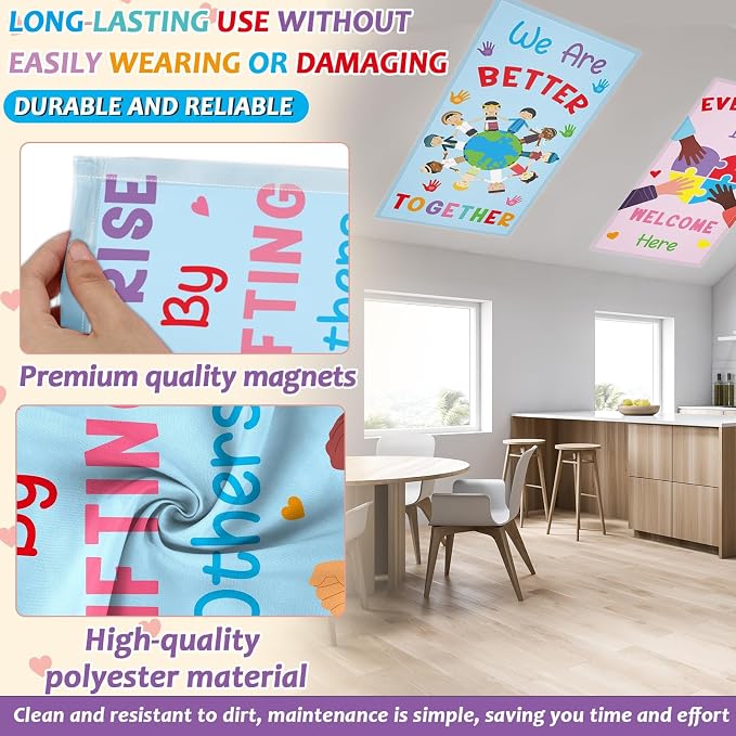 8Pcs Inspirational Fluorescent Light Covers - Image 3