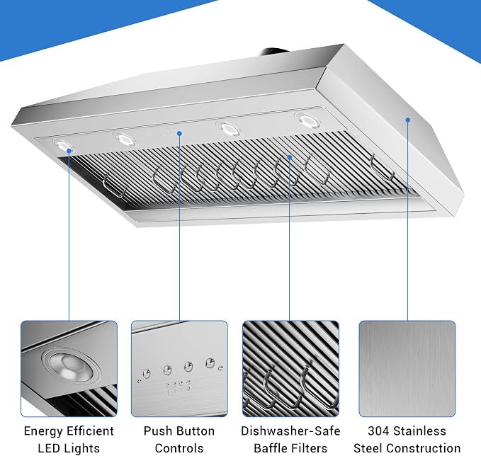 CT Copper Tailor Built-in Range Hood Insert Vent 48 Inch, 1150 CFM - Image 4