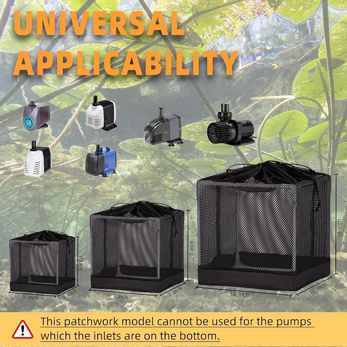 Fineday Pond Filter, Anti-Clogging Cube Outdoor Mesh Water Pump Barrier Bag Box - Image 7