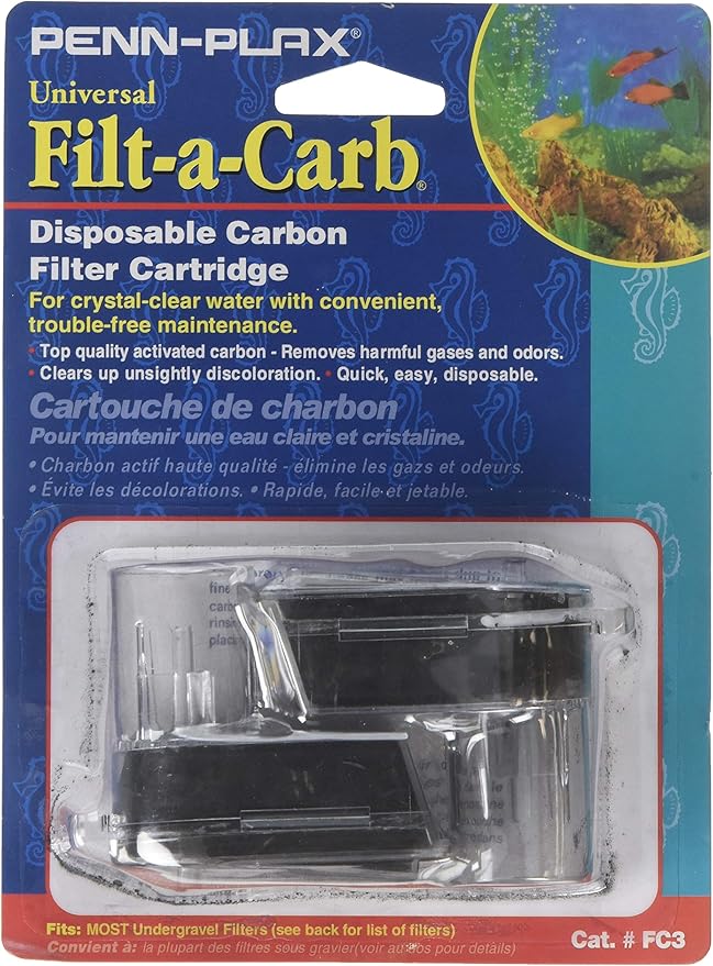 Penn-Plax Filt-a-Carb Replacement Media Cartridges – Universal Fit by Penn-Plax