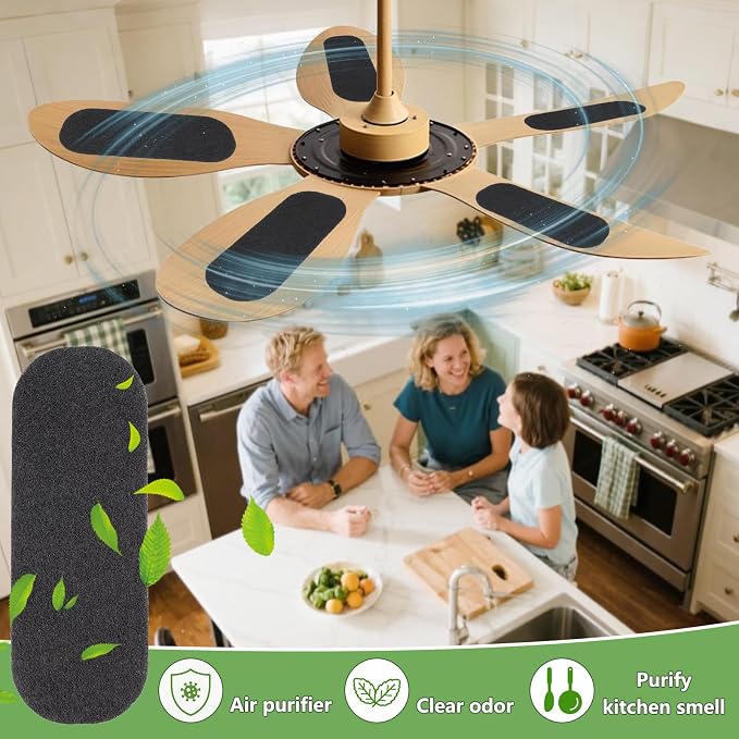 15 Pack Ceiling Fan Filters, Unscented Activated Coconut Shell Carbon Ceiling - Image 3
