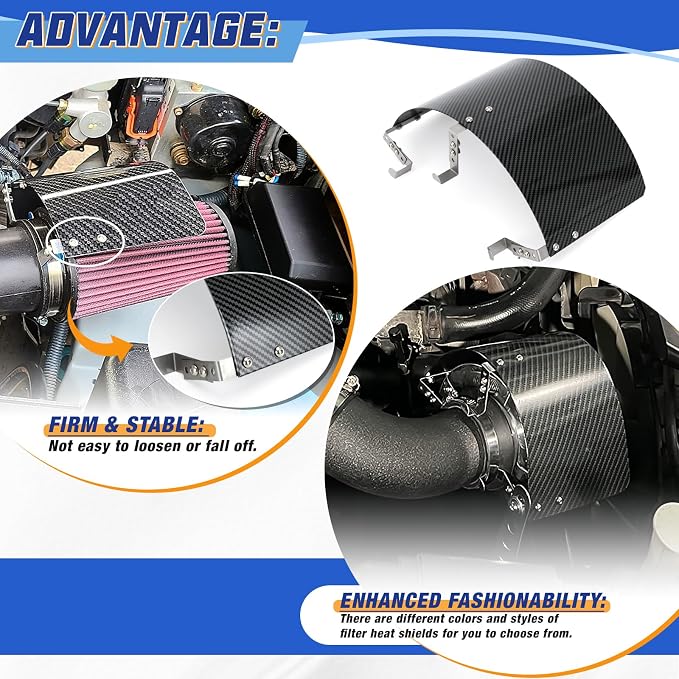 PTNHZ Universal Stainless Steel Air Intake Filter Cover Heat Shield Fits - Image 3