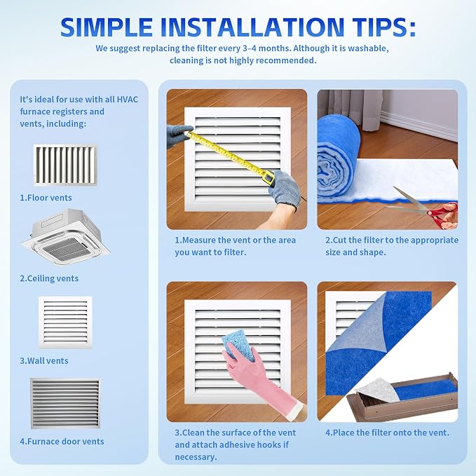 Custom Size Air Vent Filters – 12”x120” Electrostatic Filter Roll - Image 3