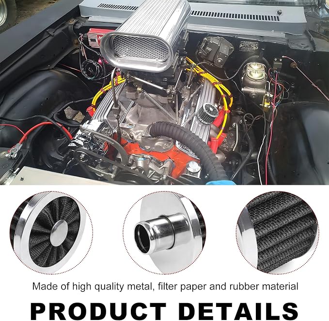 Air Intake Filter, 23MM High Flow Air Filter Cold Breather Turbo Vent Cleaner - Image 5