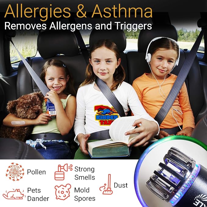 Car Air Purifier Ionizer - 12V Plug-in Ionic Anti-Microbial Car Deodorizer - - Image 3
