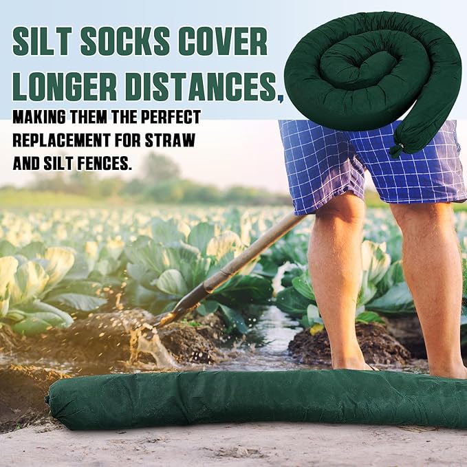 2 Pcs Sediment Filter Erosion Control Blanket Silt Fence Sock - Image 6