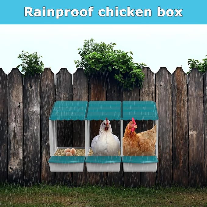 AUTENS Chicken Nesting Boxes, 1 Hole Laying Boxes, 1 Nest Mat, Plastic Roll - Image 6