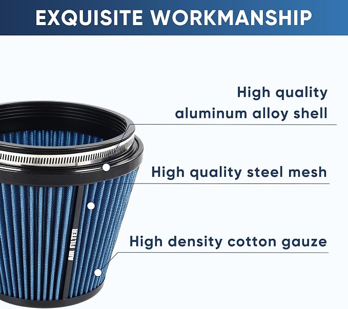 6" 152mm Inlet Cold Air Intake Filter High Flow Honeycomb Top Replacement - Image 6