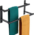 KOKOSIRI 16 Inch Double Towel Bar Bath Towel Racks Bathroom Towel Holder Towel Storage Towel Shelf Wall Mounted Stainless Steel Matte Black B5010BK-L16