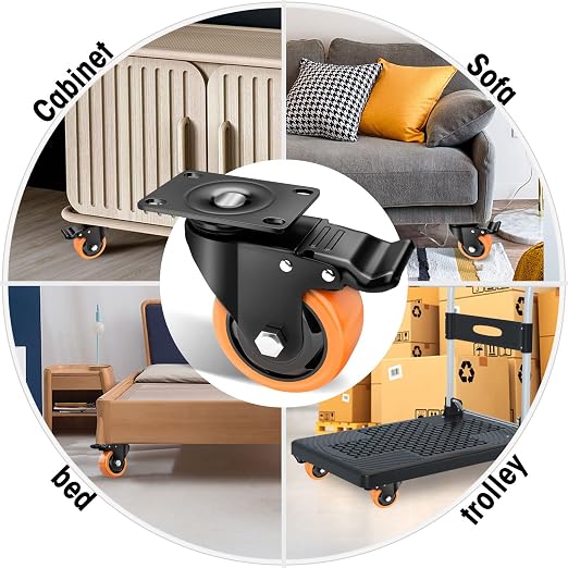 4" Swivel Plate Casters, 1200Lbs Capacity - Image 5