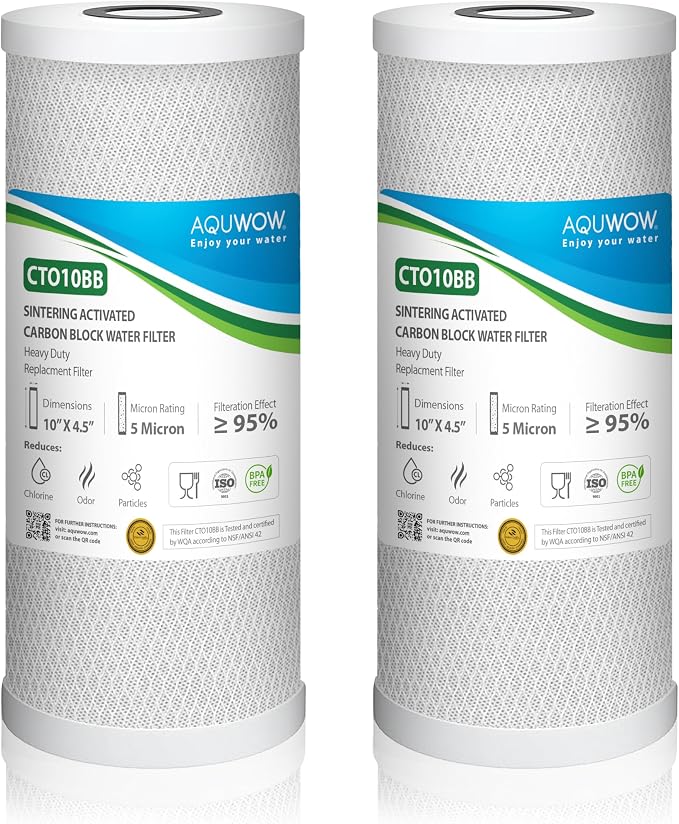 CTO10BB 5 Micron 4.5" x 10" Carbon Block Water Filter Set – Replacement by YourHealthIsOurPriority