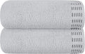Cotton 2 Pack Oversized Bath Towel Set 28x55 inches, Large Bath Towels, Ultra Absorbant Compact Quickdry & Lightweight Towel, Ideal for Gym Travel Camp Pool - Light Grey