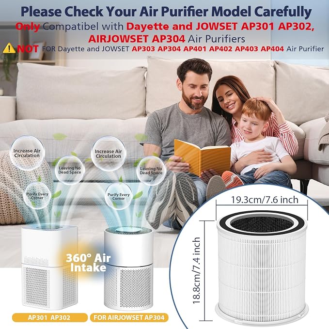 2 Pack AP301 Replacement Filter, Only Compatible - Image 4