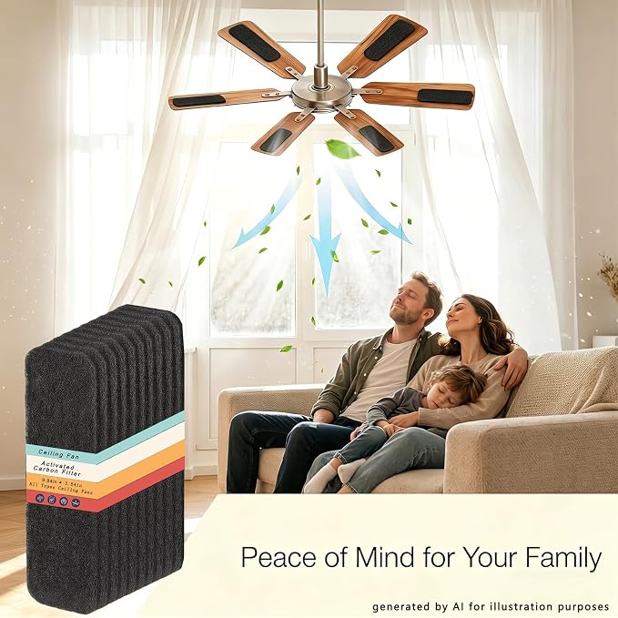 10 Pack Ceiling Fan Filter for Blades Air Purifier Pads, Guest Room Essentials - Image 7