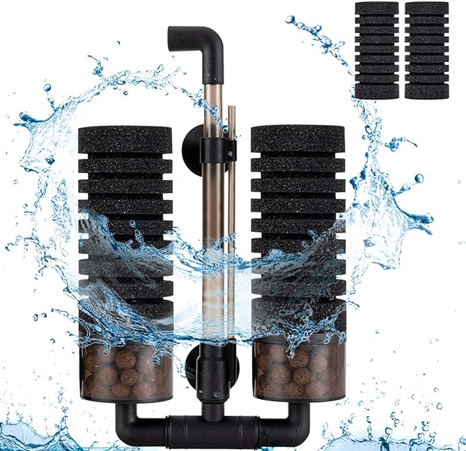 hygger Sponge Filter, Aquarium Filter Double Sponge Replaceable Media by hygger