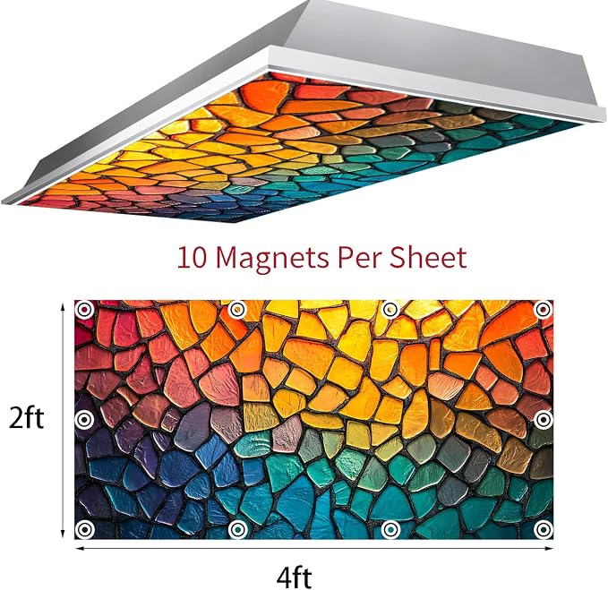 2 Pack Fluorescent Light Covers 4x2 ft Magnetic Light Covers - Image 3