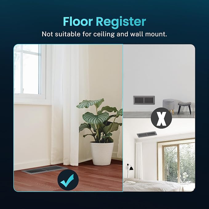 Floor Register 4 x 12 Inch, HG Power 1 Pack Heavy Duty Floor Vent Covers - Image 9