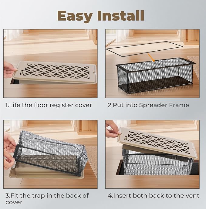Floor Vent Screen Net for 4x10'' Floor Register, Vent Mesh for Trapping Debris - Image 3