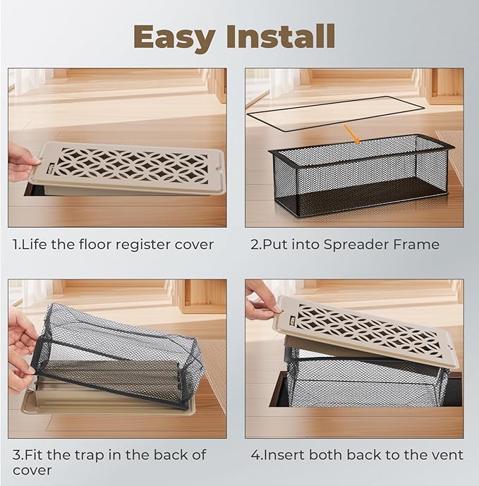 5Pack Floor Vent Screen Net 4''x14'', Floor Air Vent Cover Screen - Image 3