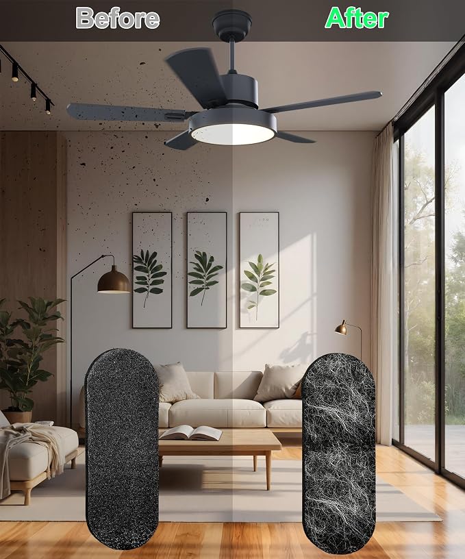 JAYNLT Ceiling Fan Filters for Blades, Activated Carbon Fan Blade Air Purifier - Image 4