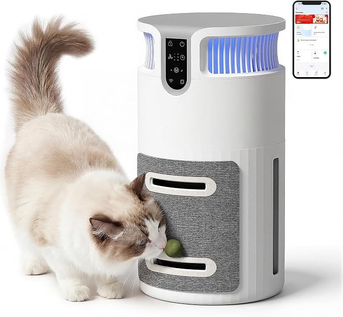 Greesum Pet Air Purifier for Cats, 320m³/h CADR Smart Air Cleaner by BuynowfromGreesum