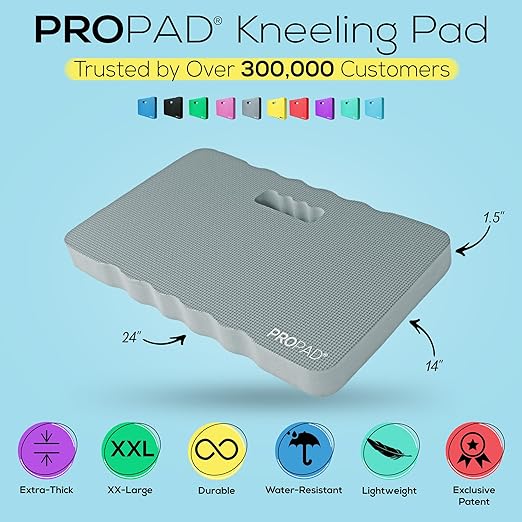 Thick Kneeling Pad, Garden Kneeler for Gardening, Bath Kneeler for Baby Bath, Kneeling Mat for Exercise & Yoga, Knee Pad for Work, Floor Foam Pad, Extra Extra Large (XXL) 24 x 14 x 1.5 Inches, Gray