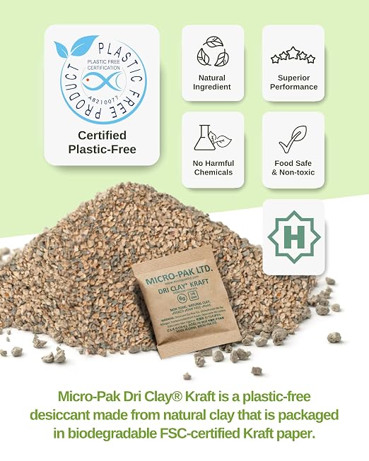 Micro-Pak Dri Clay Kraft, Highest Moisture Absorption Desiccant Packs, Silica - Image 2