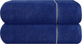 MyOwn Cotton 2 Pack Oversized Bath Towel Set 28x55 inches, Large Bath Towels, Ultra Absorbant Compact Quickdry & Lightweight Towel, Ideal for Gym Travel Camp Pool - Navy Blue