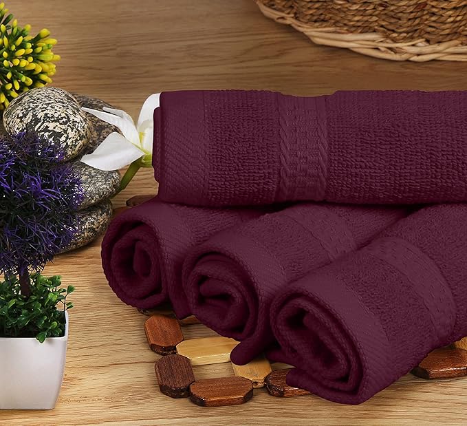 Utopia Towels 8 Piece Luxury Towel Set – Majestic Plush, Super Absorbent & Quicker-to-Dry, Thick 100% Ring Spun Cotton Towels for Bathroom, Spa & Hotel – 2 Bath, 2 Hand, 4 Washcloths, Burgundy