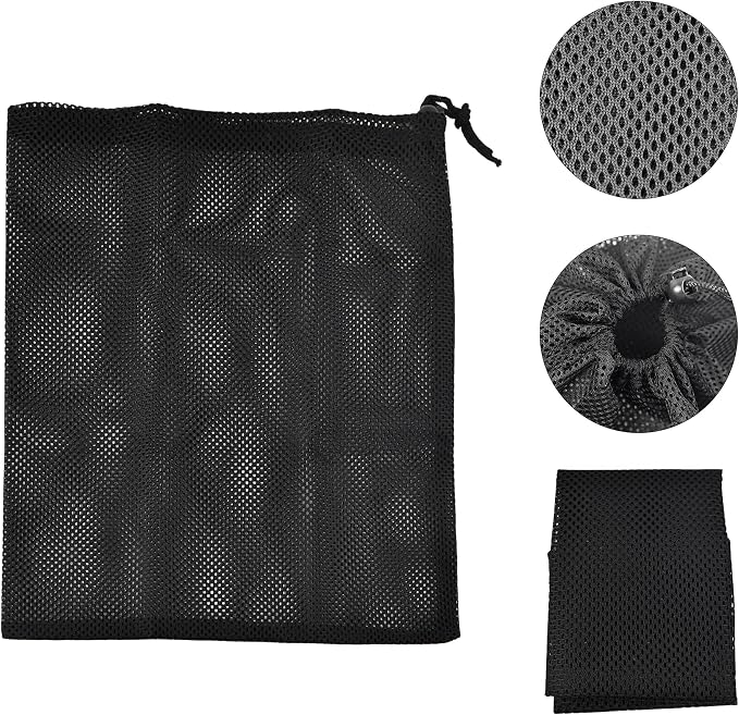 CONQUERALL 12.2x16.1inch Pond Filter Mesh Bag Pump Barrier Bag Black Polyester - Image 3