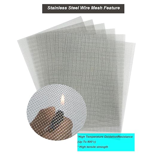 6PACK 304 Stainless Steel Metal Mesh Screen, 20Mesh 1mm Hole Fine Wire Mesh - Image 4