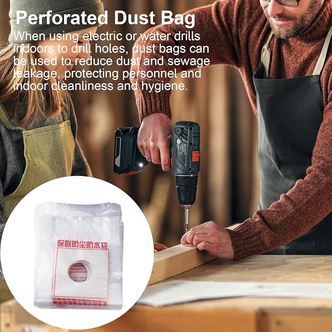 Electric Hammer Dust Bag – Drill Dust Sealr, Hole Saw Catcher | 100PCS Fine - Image 2