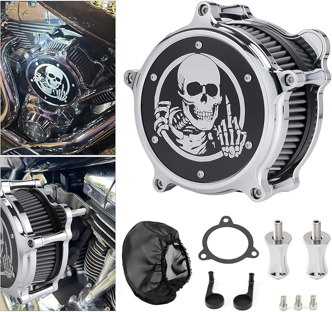 Motorcycle Air Cleaner Skull Style Air Filter - Image 6