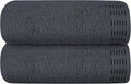 Cotton 2 Pack Oversized Bath Towel Set 28x55 inches, Large Bath Towels, Ultra Absorbant Compact Quickdry & Lightweight Towel, Ideal for Gym Travel Camp Pool - Charcoal Grey