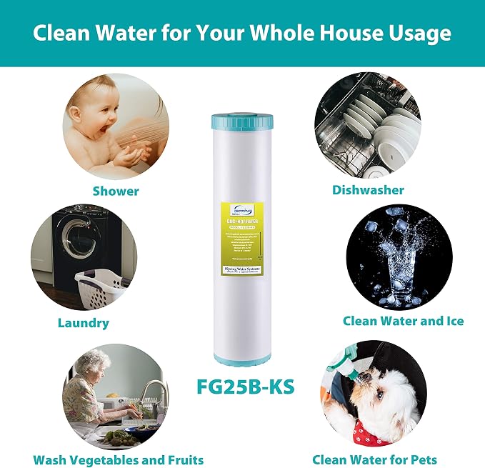 iSpring FG25B-KS High Capacity Heavy Metal Reducing GAC and KDF Whole House - Image 4