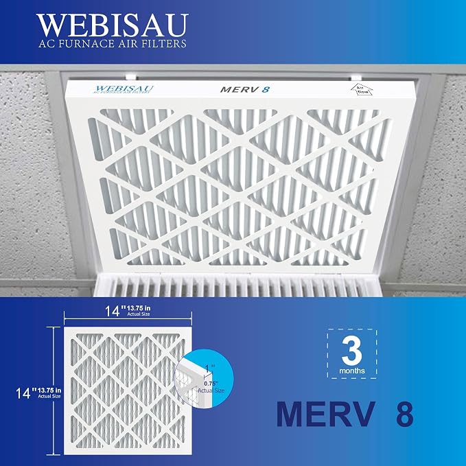 14x14x1 Air Filter MERV 8 MPR 600 4Pack Furnace Filters Pleated HVAC AC Furnace - Image 4