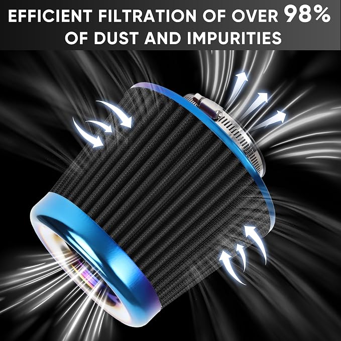 Universal Cold Air Intake Filter Clamp-On Replacement Air Filter Flange - Image 4