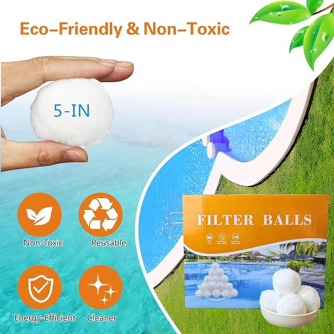 1.5 lbs Pool Filter Balls for Sand Filter, Reusable Pool Sand Filter Balls - Image 8
