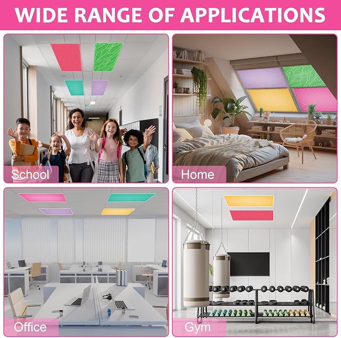 QOUBAI 6 Pcs Fluorescent Light Covers, 4x2 Feet Magnetic Light Cover - Image 7